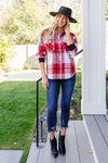 Bring on Bright Days Plaid Shacket In Red