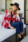 Bring on Bright Days Plaid Shacket In Red