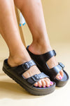 Boardwalk EVA Double Strap Platform Sandals in Black