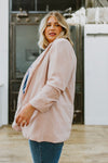 Chic In Pink Ruched 3/4 Sleeve Blazer
