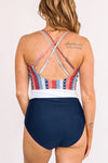 Navy Stripes Ocean Outings One Piece Swimsuit