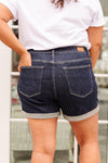 Stone Wash Open Seam Cuff Shorts