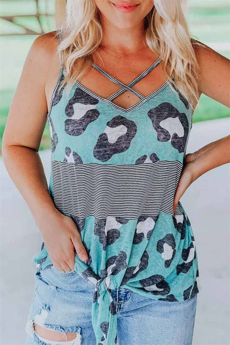 Ice Blue and Staying Cool Leopard Tank