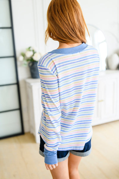 Untroubled Striped Long Sleeve Top