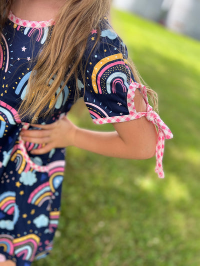 Rainbows on a Cloudy Day Little Charmer Dress